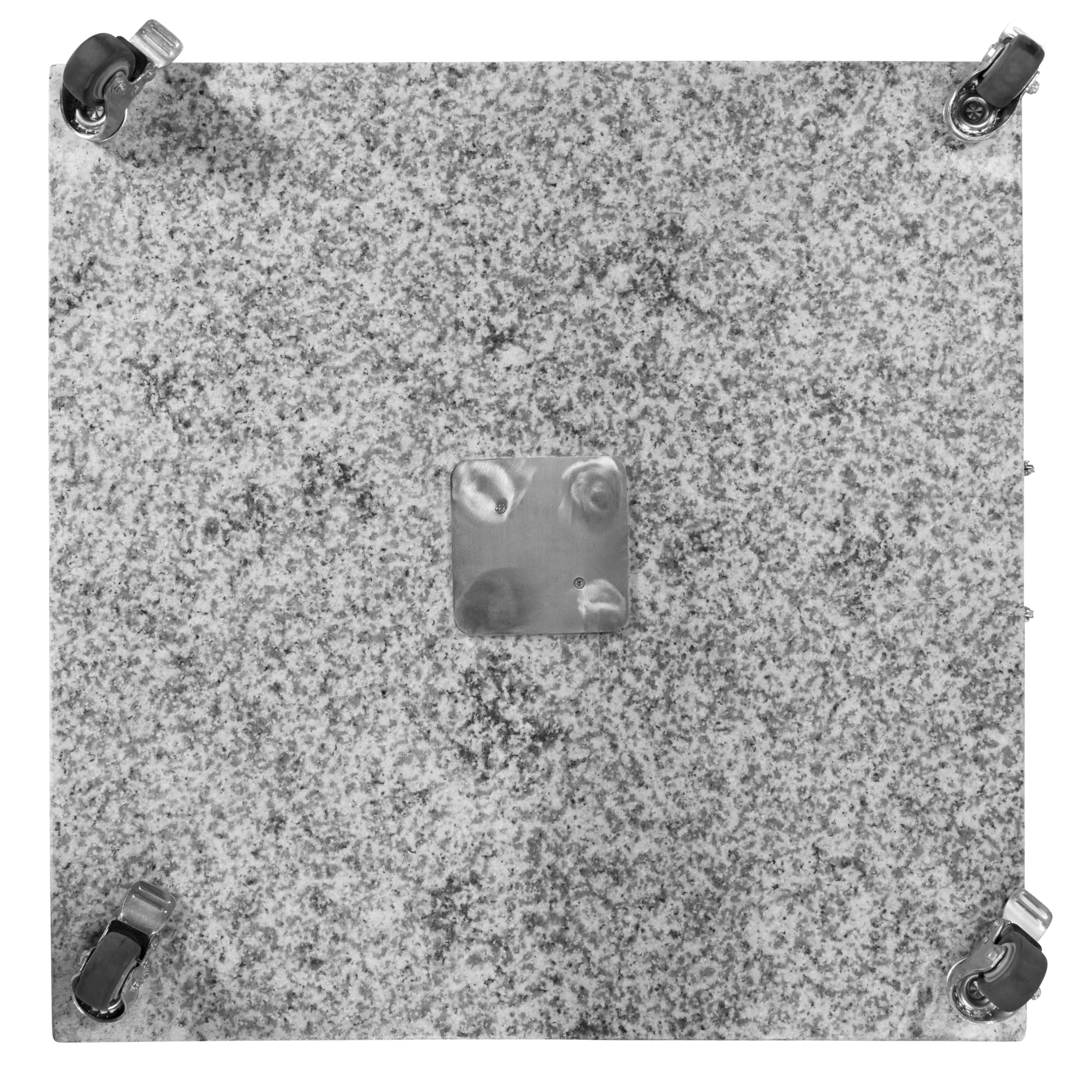 Doppler Granit Grundplatte ca. 140kg, 80x80x8/14cm mit Rollen, Farbe grau, mit 4 Rollen