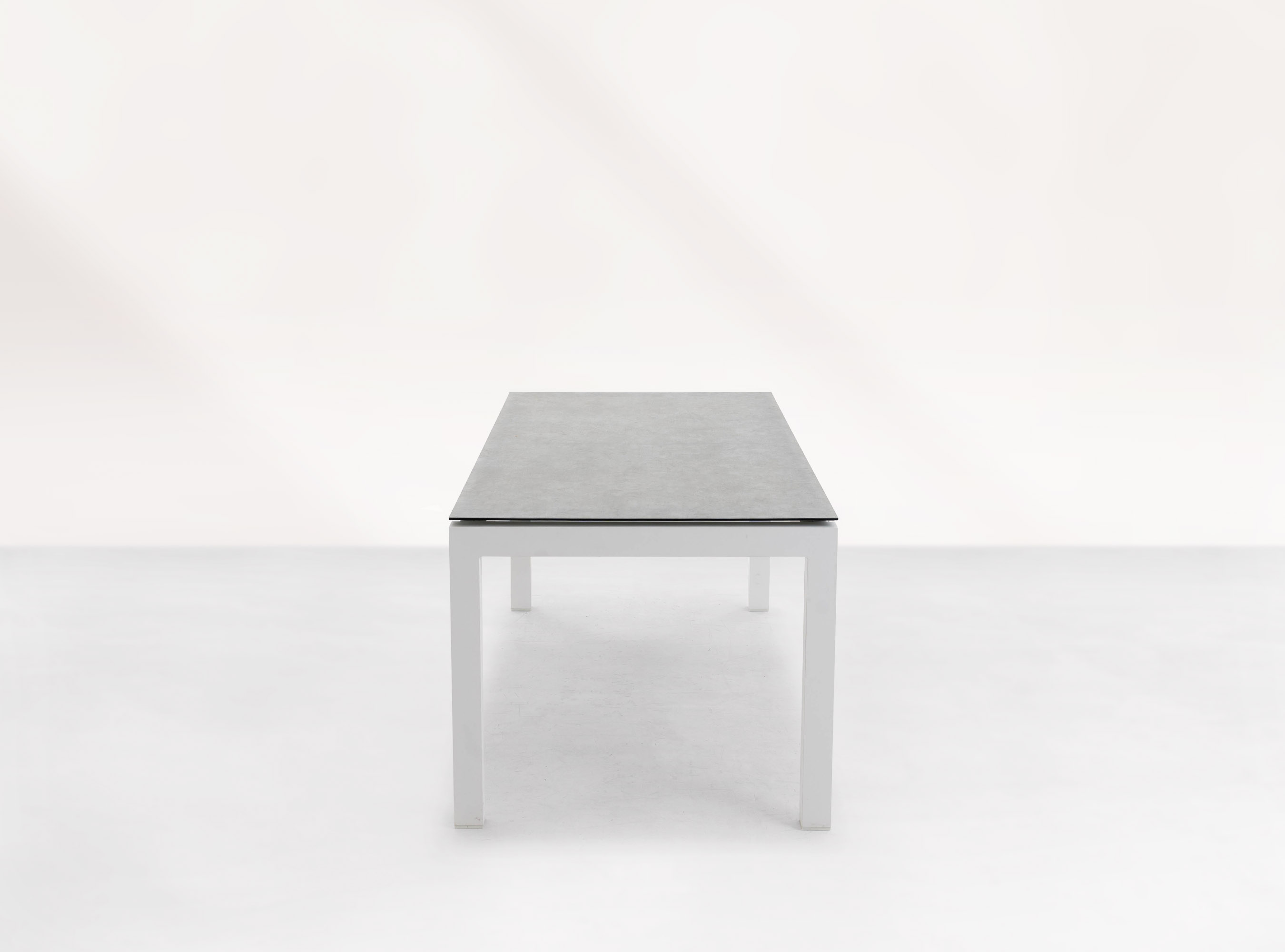 life Long island ausziehbarer Tisch weiß/Keramik betonoptik 210/60x90
