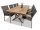 Sitzgruppe Mai.Lo Esstisch 240 cm Old Teak / Edelstahl inkl Stern Stabelsessel Cardiff Kunstoff-Armlehne