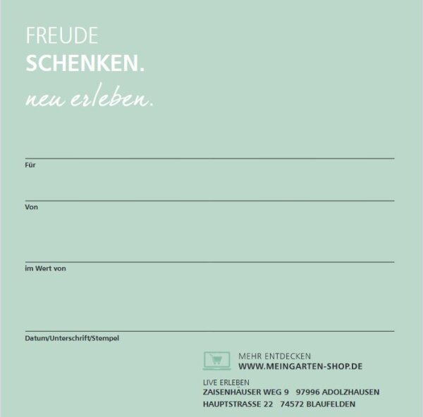 Einkaufsgutschein / Gutschein - Freude schenken 50 EUR