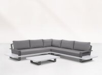 LIFE Loungeecke Set6 FITZ ROY Alu weiß inkl. Polster