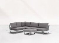 Life Loungeecke Set5 FITZ ROY Alu weiß  inkl. Polster